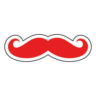 Moustache Sticker (Red)